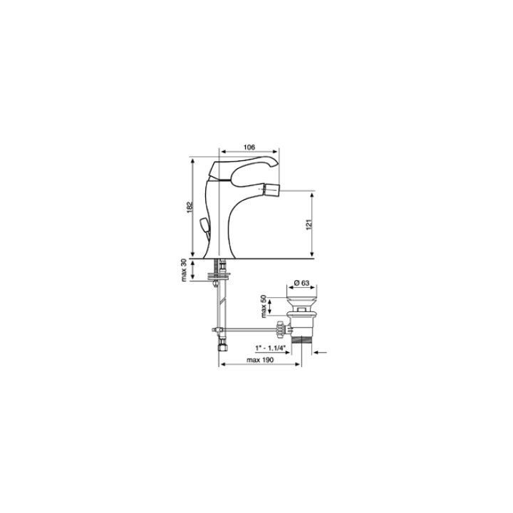 Bateria bidetowa stojąca EMMEVI ARES chrom 76004CR