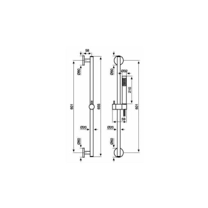 Zestaw natryskowy EMMEVI ARES chrom C02669CR