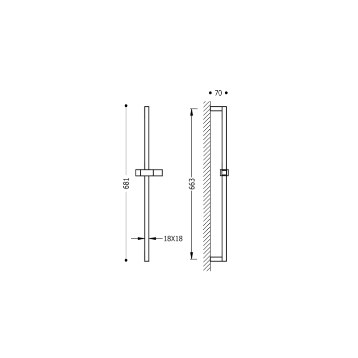 Drążek prysznicowy TRES CUADRO-TRES chrom 107922