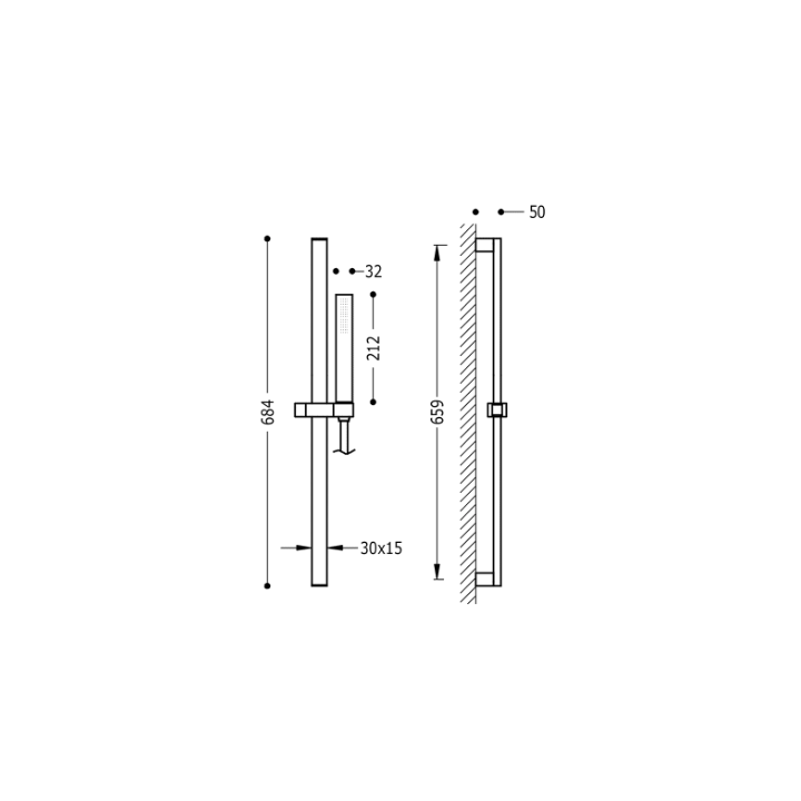 Komplet słuchawka-drążek TRES ANTICAL chrom 03452602