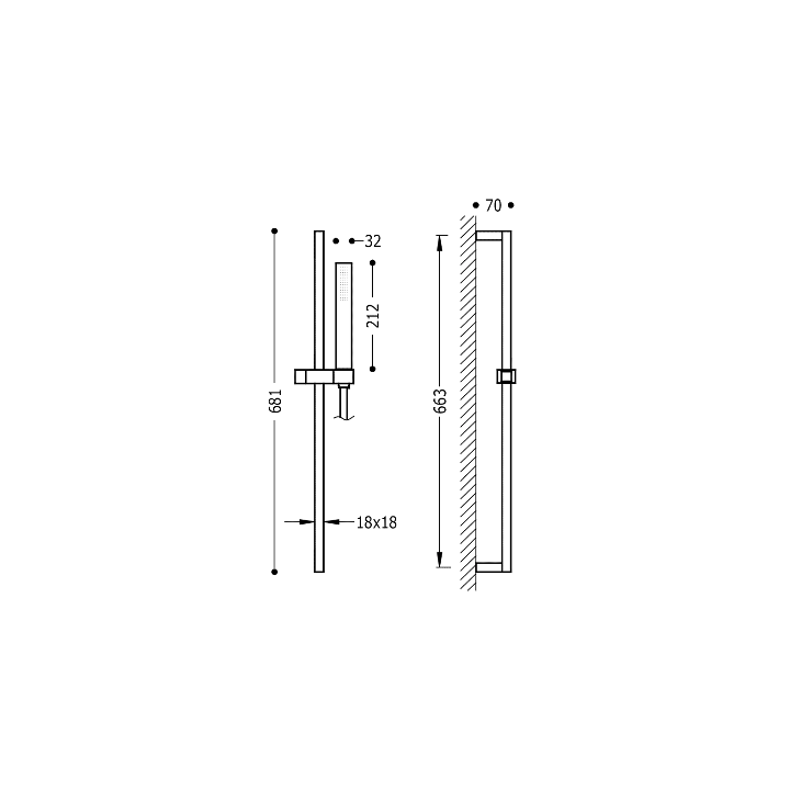 Komplet słuchawka-drążek TRES ANTICAL chrom 03433603