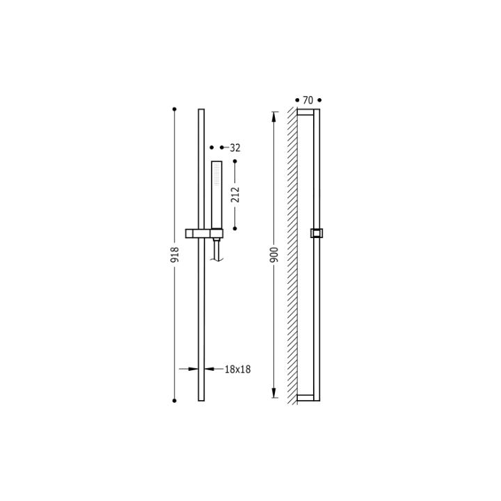 Komplet słuchawka-drążek TRES ANTICAL chrom 03433604