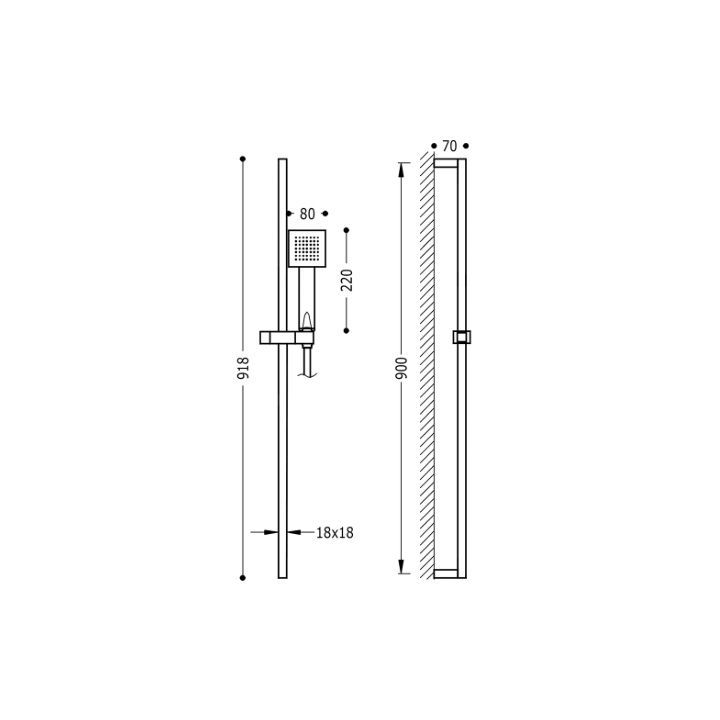 Komplet słuchawka-drążek TRES ANTICAL chrom 134522