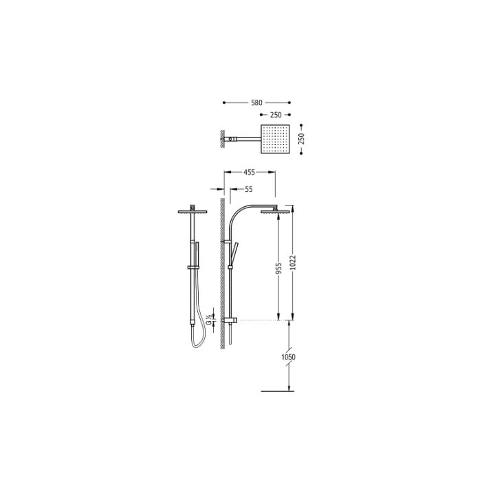 Zestaw natryskowy TRES chrom 107131