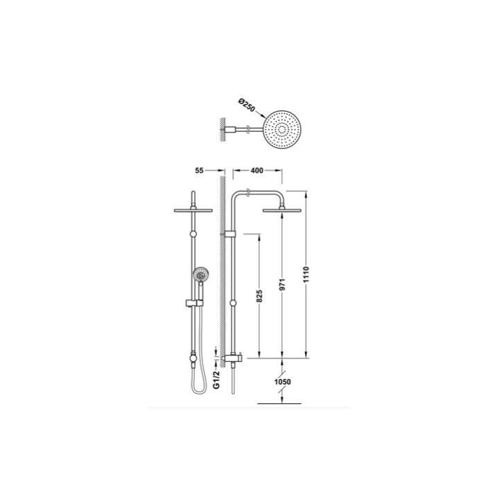 Zestaw natryskowy TRES chrom 06163505