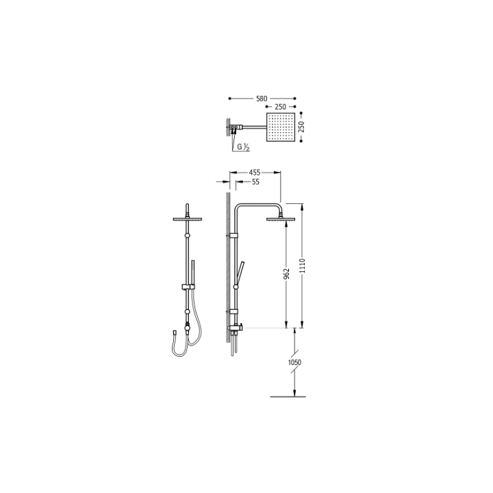 Zestaw natryskowy TRES chrom 06163506