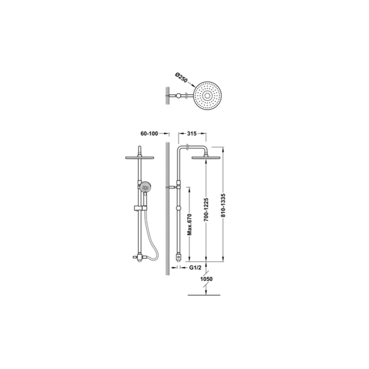 Zestaw natryskowy TRES chrom 06163509