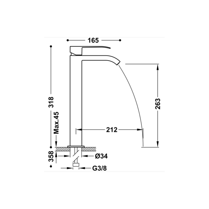 Bateria umywalkowa TRES CUADRO-TRES chrom 00681001