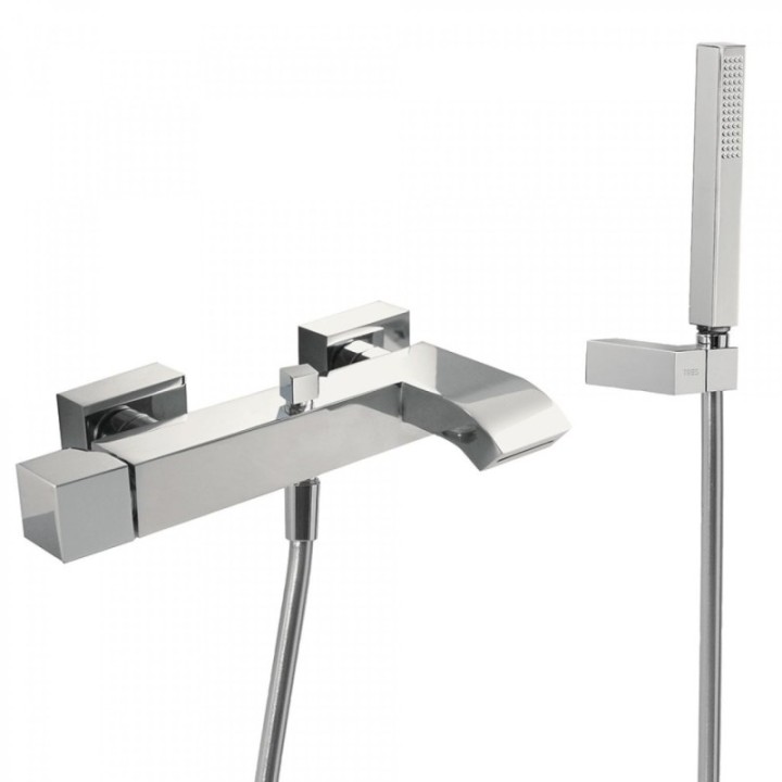 Bateria wannowa z kaskadą TRES CUADRO-TRES chrom 10717002