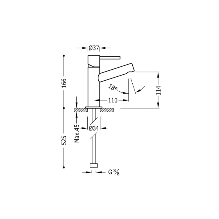Bateria umywalkowa TRES MAX-TRES bez korka chrom 06210301