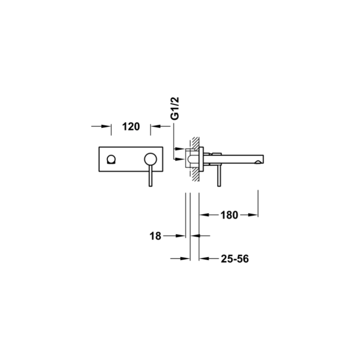 Bateria podtynkowa TRES MAX-TRES chrom 06230011