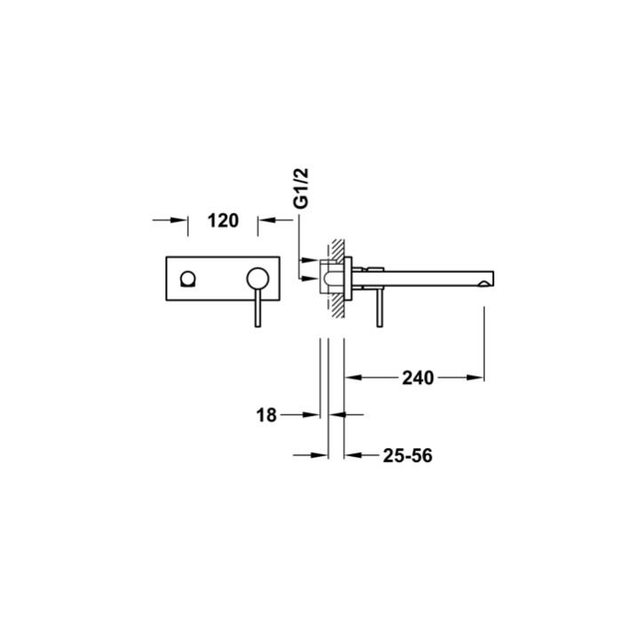 Bateria podtynkowa TRES MAX-TRES chrom 06230012