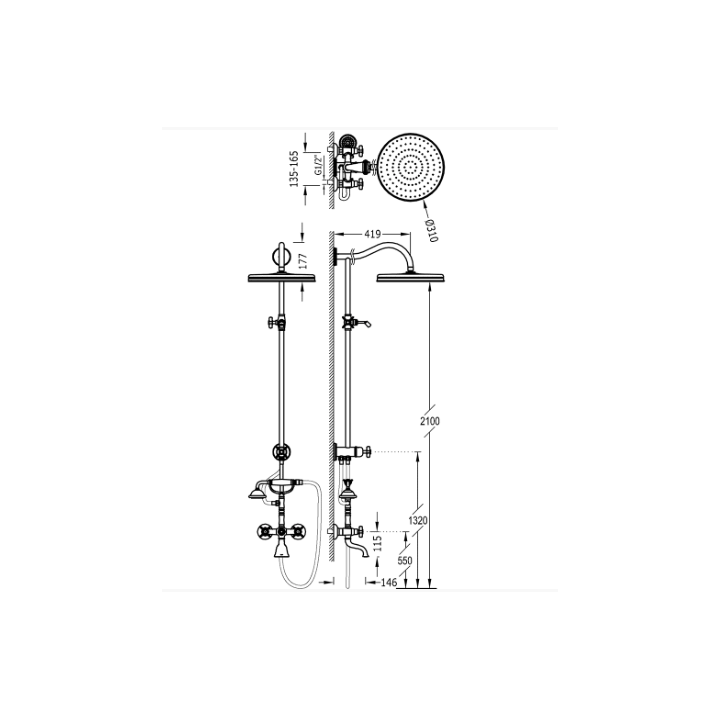 Zestaw natryskowy TRES CLASIC stal 24217602AC