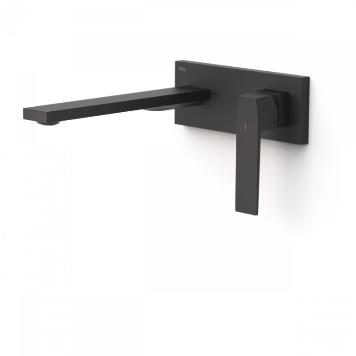 Bateria podtynkowa umywalkowa Tres Slim Exclusive wylewka 240mm czarny mat. 20230012NM