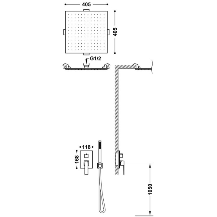 Zestaw natryskowy Tres Slim Exclusive z baterią podtynkową Rapid-Box chrom 20228006