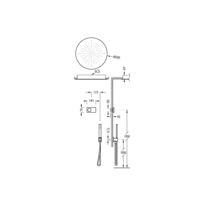 Zestaw prysznicowy TRES SHOWER TECHNOLOGY chrom/biały 09286557