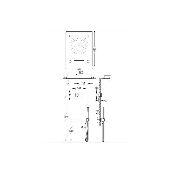 Zestaw prysznicowy TRES SHOWER TECHNOLOGY chrom/biały 09286302
