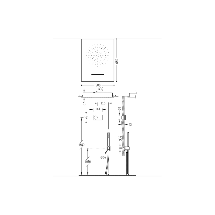 Zestaw prysznicowy TRES SHOWER TECHNOLOGY chrom/biały 09286304