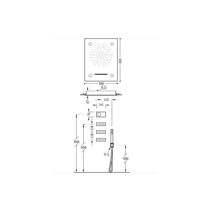 Zestaw prysznicowy TRES SHOWER TECHNOLOGY chrom/biały 09286402