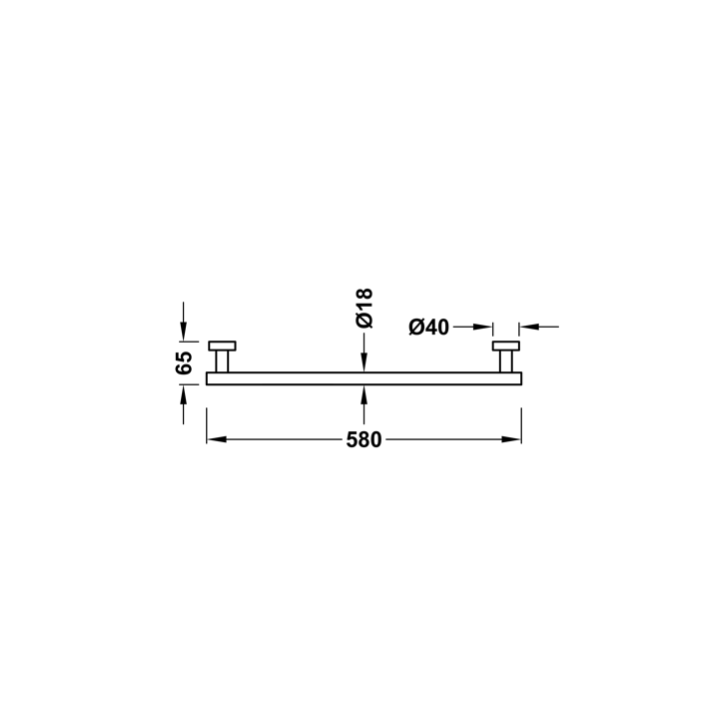 Wieszak na ręcznik 580 mm TRES MAX-TRES biały mat 16123602BM
