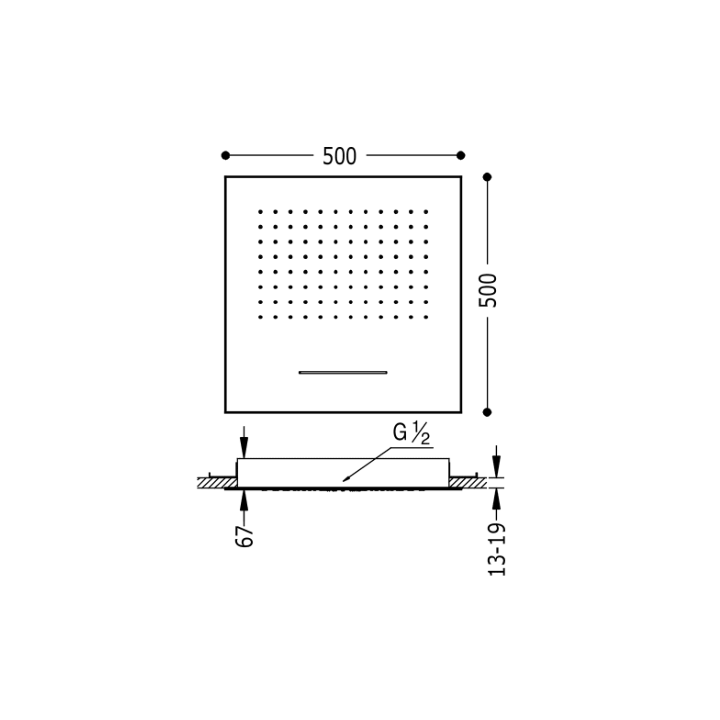 Deszczownica sufitowa TRES stal 29995501AC