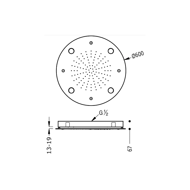 Deszczownica sufitowa z chromoterapią TRES chrom 29995801