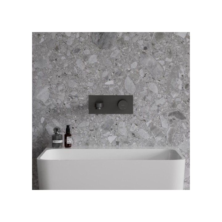 Bateria umywalkowa Omnires Contour podtynkowa antracyt CT8015AT