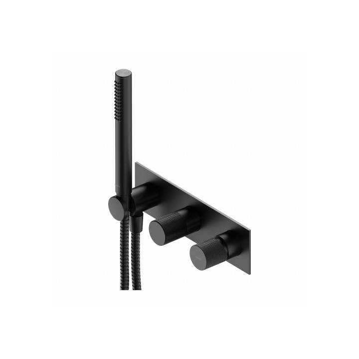 Bateria prysznicowo-wannowa Omnires Contour podtynkowa z rączką prysznicową antracyt CT8035/1AT