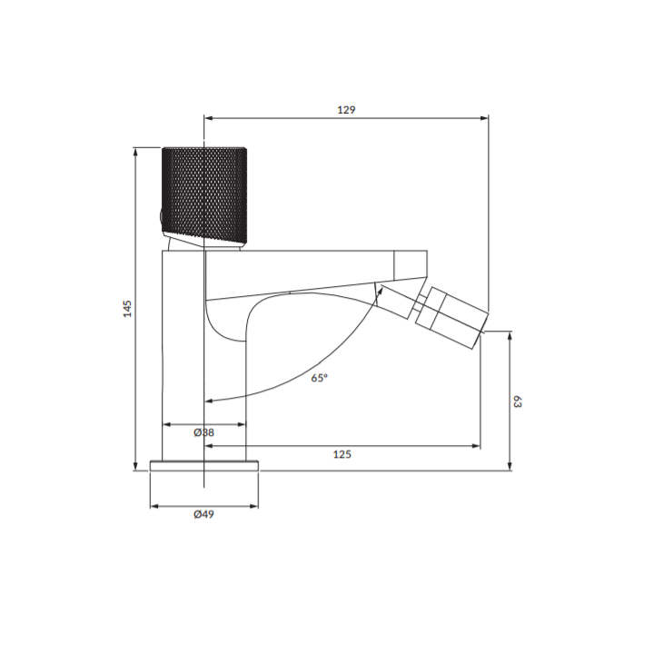 Bateria bidetowa Omnires Contour antracyt CT8020AT