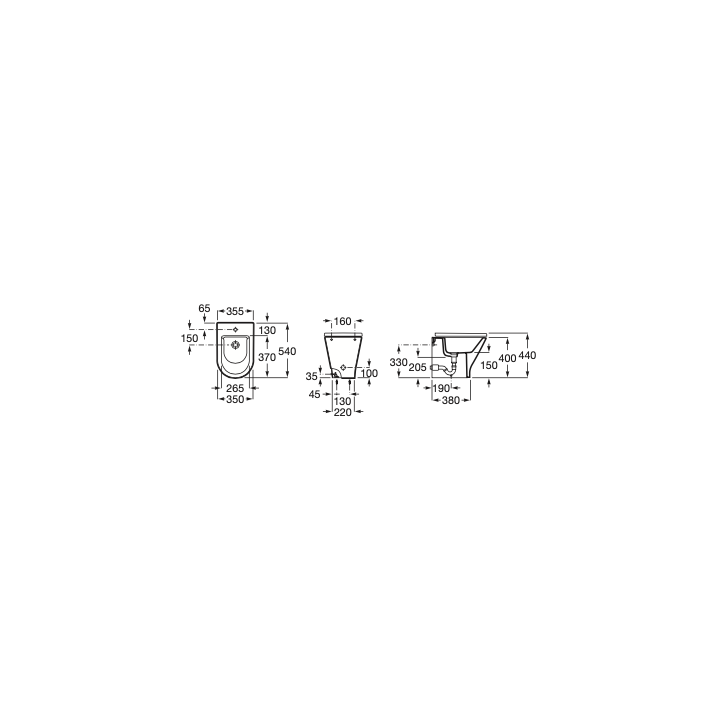 Bidet stojący przyścienny ROCA GAP ROUND biały A3570N7000