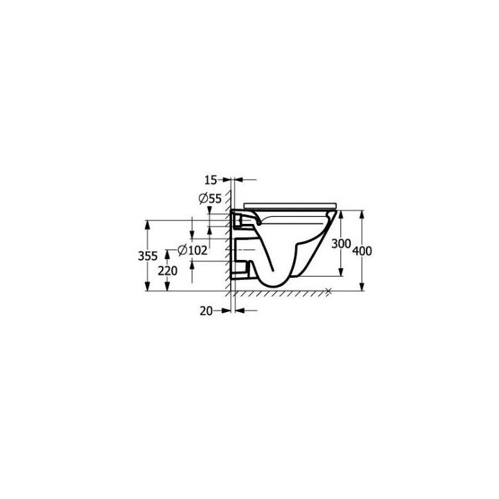 Miska WC podwieszana Rimless ROCA GAP SQUARE COMPACTO biała A34647A000