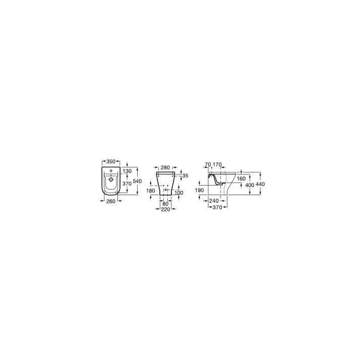 Bidet stojący przyścienny ROCA GAP SQUARE biały A357477000