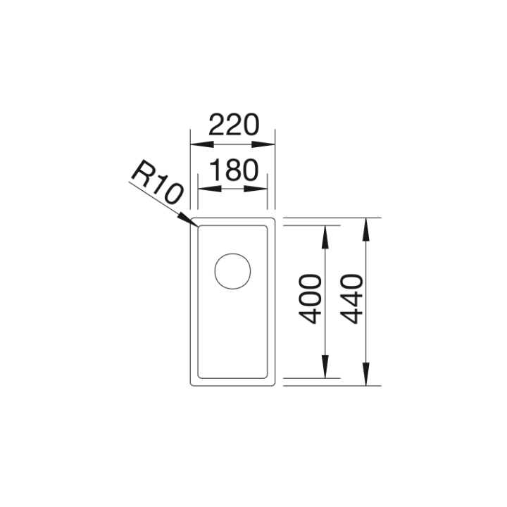 Komora podwieszana BLANCO CLARON 180-U Z KOR. INFINO 521565