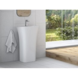 Umywalka wolnostojąca Besco Assos S- Line Black&White 40x50x85cm czarno-biała UMD-AP-WOBW