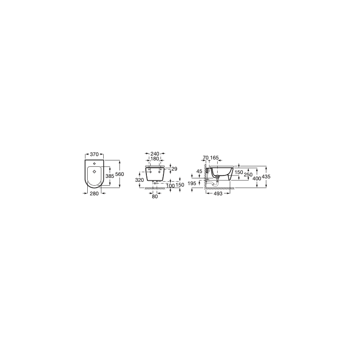 Bidet podwieszany ROCA INSPIRA ROUND onyks A357525640
