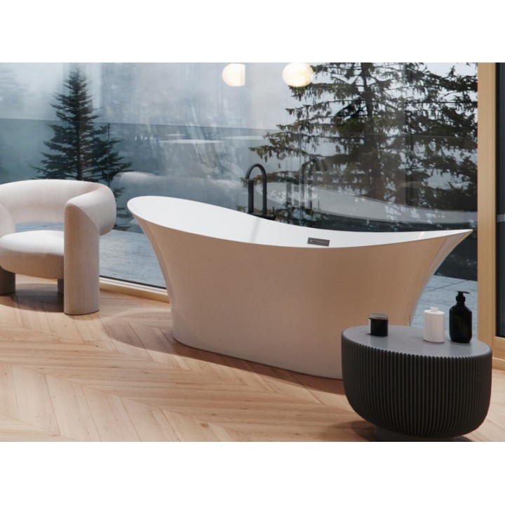 WANNA WOLNOSTOJĄCA BESCO AMBER 170X80CM BIAŁA WAS-170-AB