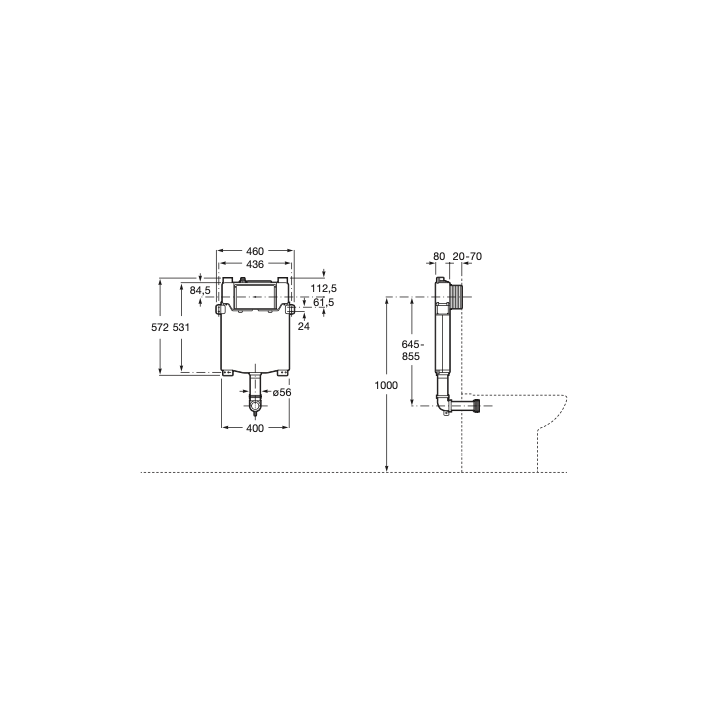 Zbiornik podtynkowy do misek WC ROCA BASIC TANK ONE A890070200