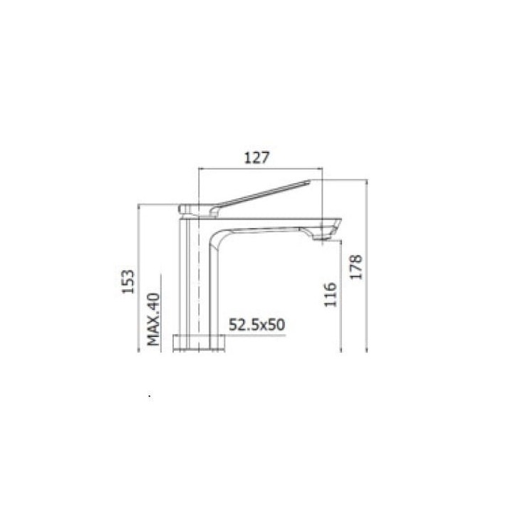 Bateria umywalkowa PAFFONI TILT bez korka czarny mat TI081NO