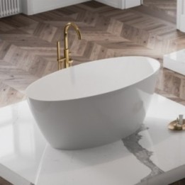 Wanna wolnostojąca Omnires Siena Marble+ 161x81cm biała SIENAWWBP