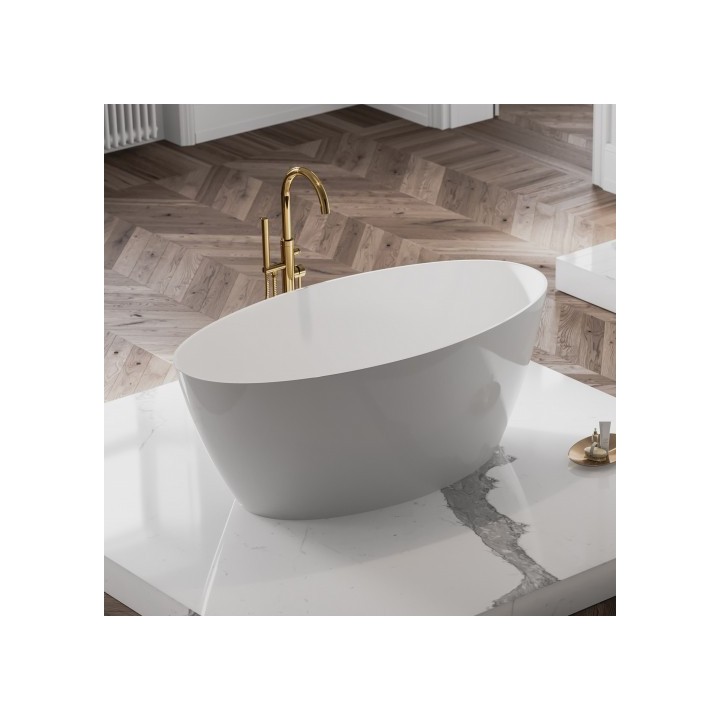 Wanna wolnostojąca Omnires Siena Marble+ 161x81cm biała SIENAWWBP
