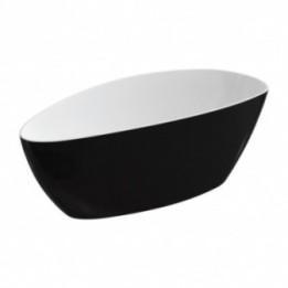 Wanna Omnires Barcelona Marble+ 156x71cm biały/ czarny połysk BARCELONA156BCP