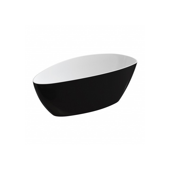 Wanna Omnires Barcelona Marble+ 156x71cm biały/ czarny połysk BARCELONA156BCP