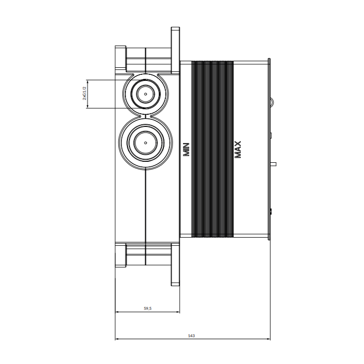Element podtynkowy Omnires BOX termostatycznej baterii BOXTE2F