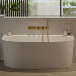 Wanna Omnires Valencia Marble+ 158x86cm biały połysk VALENCIAWPBP