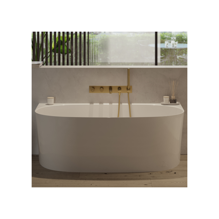 Wanna Omnires Valencia Marble+ 158x86cm biały połysk VALENCIAWPBP