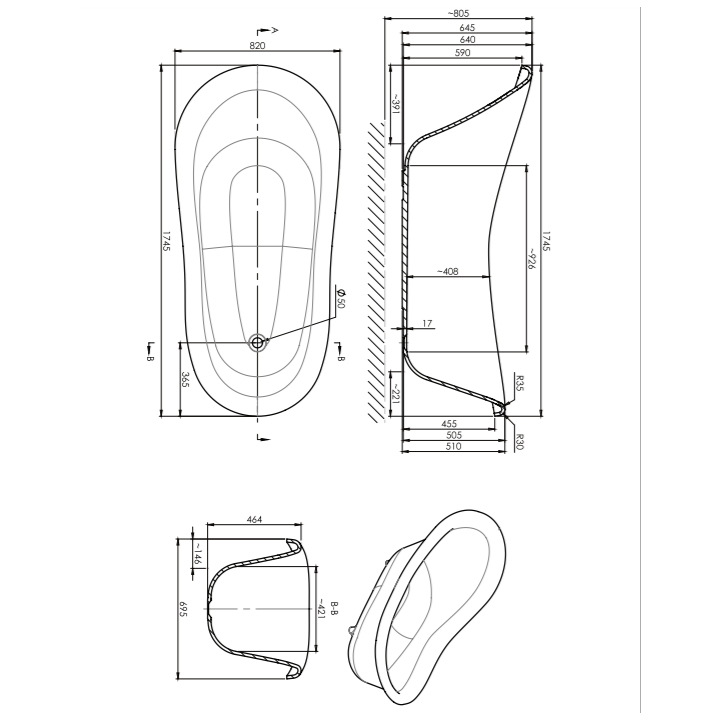 Wanna Omnires Atena Comfort Marble+ 175x82cm biały połysk ATENA174BP