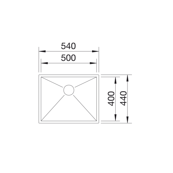 Komora podwieszana BLANCO ZEROX 500-U Z KOR. INFINO 521589