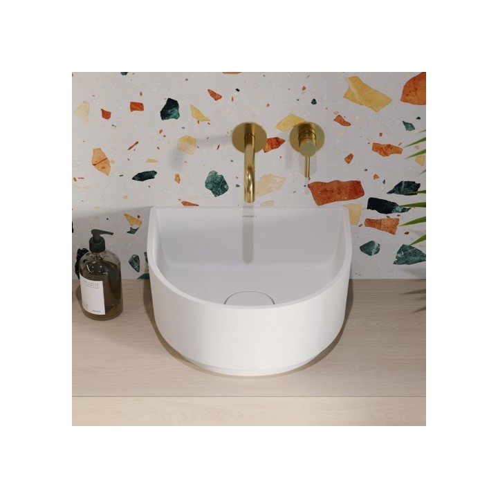 Umywalka 42x37 cm Omnires Cadence Marble+ biały mat CADENCE420BM
