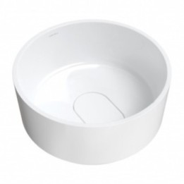 Umywalka ø42x19 cm Omnires Cadence Marble+ biały połysk CADENCER420BP