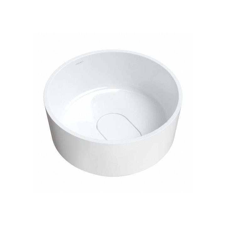 Umywalka ø42x19 cm Omnires Cadence Marble+ biały połysk CADENCER420BP